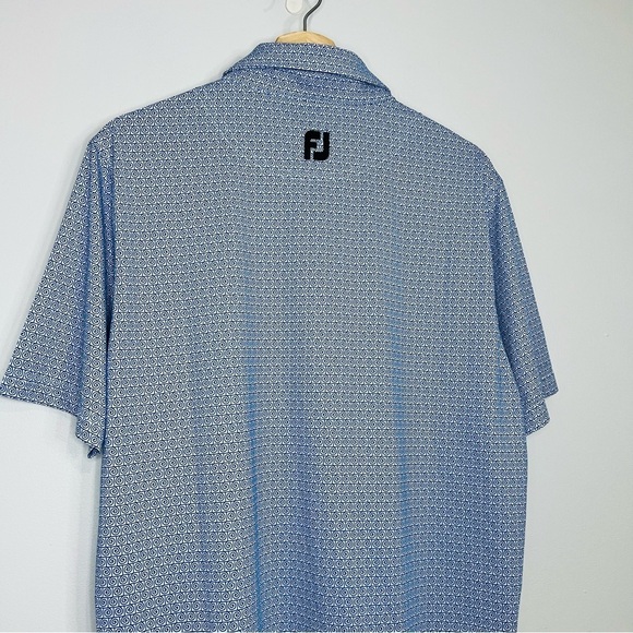 FootJoy Blue “Dunedin” Wave Overall Print Performance Polo S - Picture 6 of 7